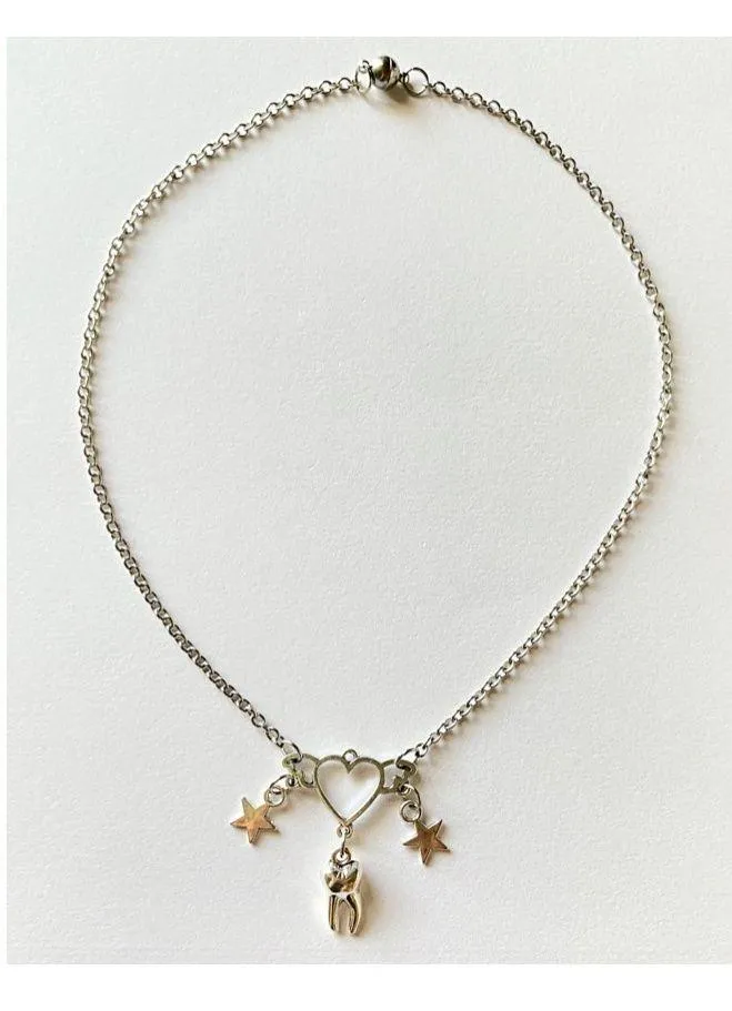 y2k Kawaii grunge style stainless steel chain necklace🎲👼⭐️🌀 - Image 4