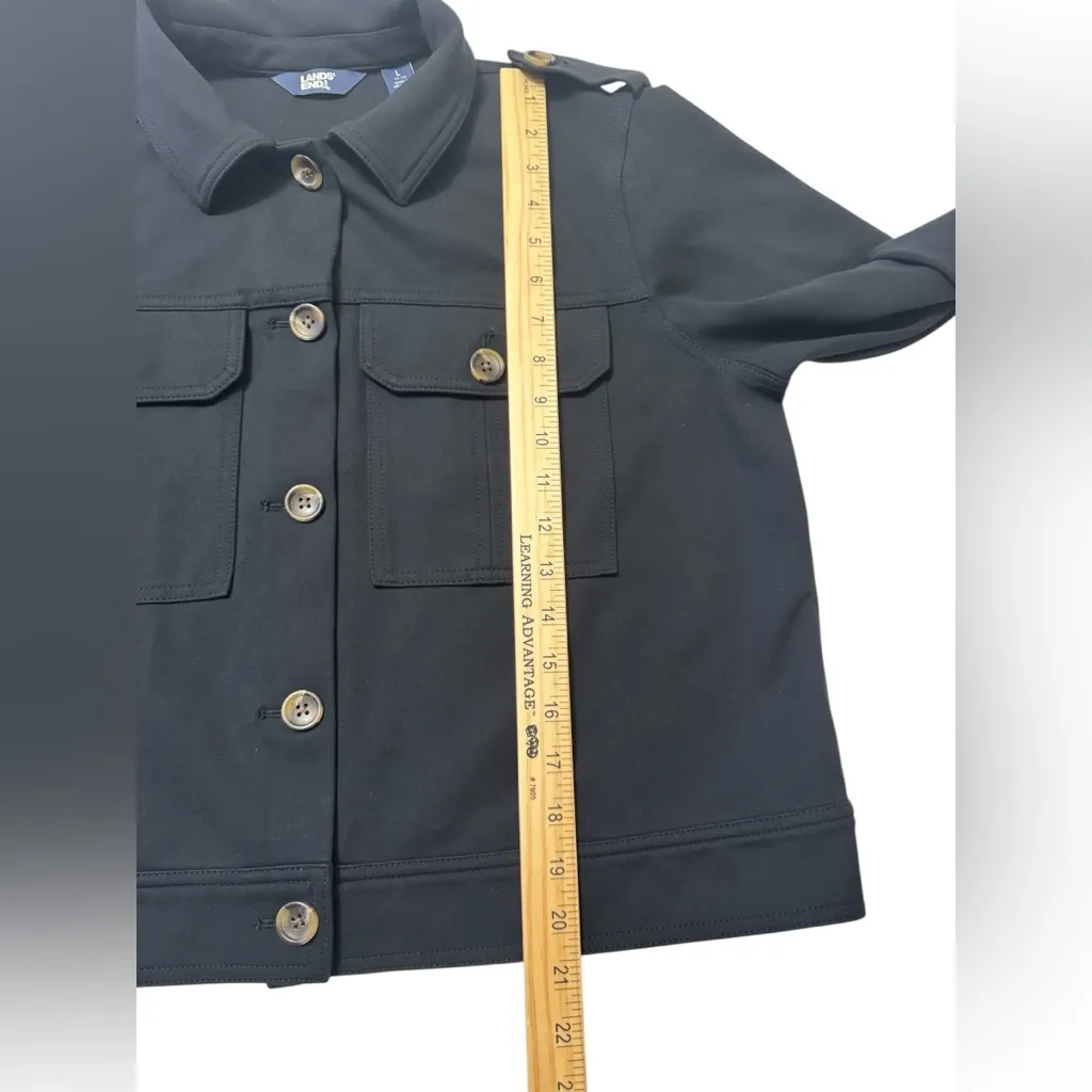 Lands End Black Ponte Vacation Jacket - Image 8
