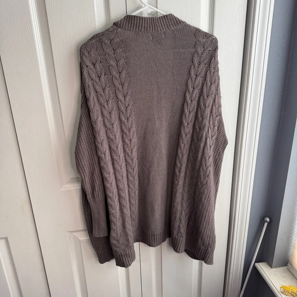 Old Navy brown open front cable knit cardigan size XL - Image 5