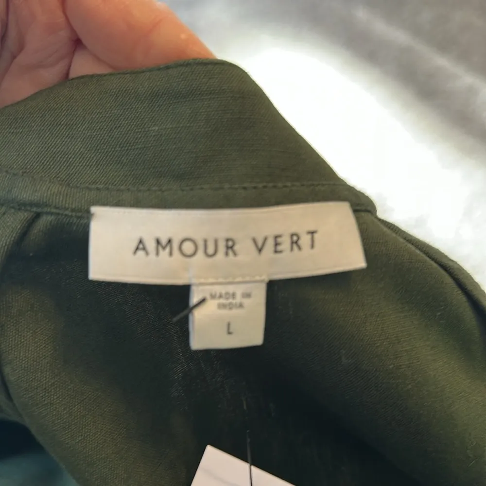 Amour Vert James Bomber Jacket, Olive Green, NWT, Size Large - Image 10