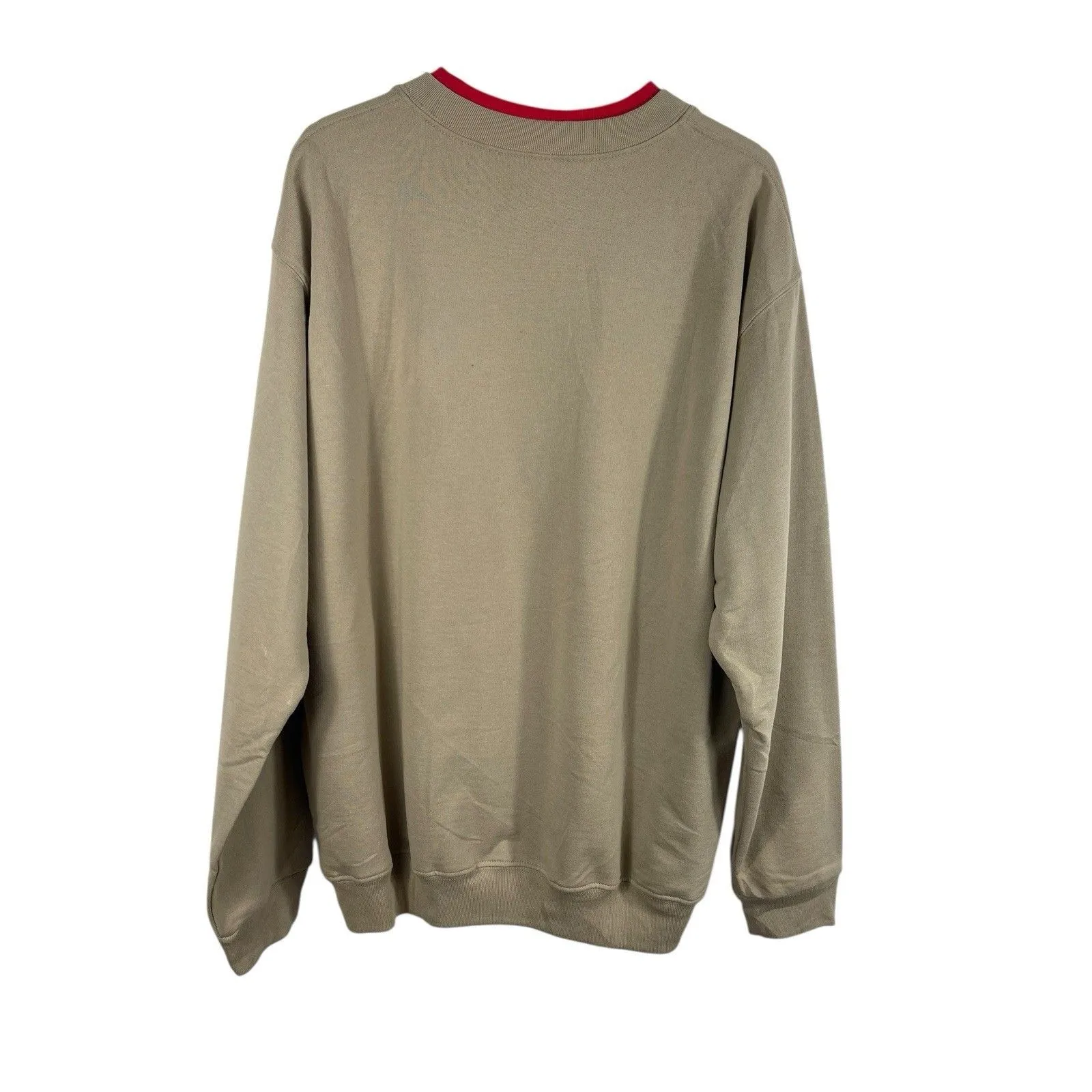 Top Stitch by Morning Sun Sweatshirt Cardinals Birds Fall Leaves Beige Red XL - Image 4