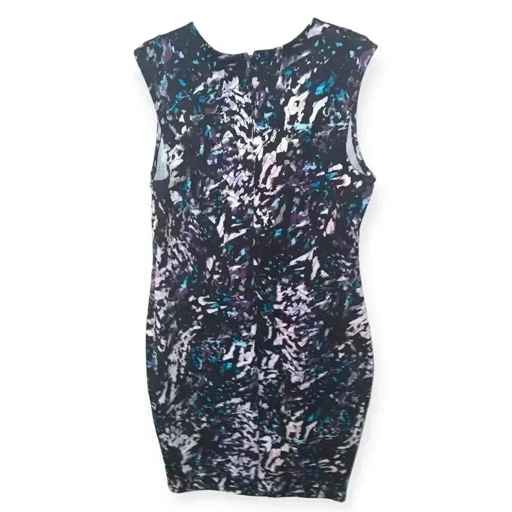 MOSSIMO Black Multi Work Business Cocktail Sleeveless All Season Knee Dress Size L - Image 3