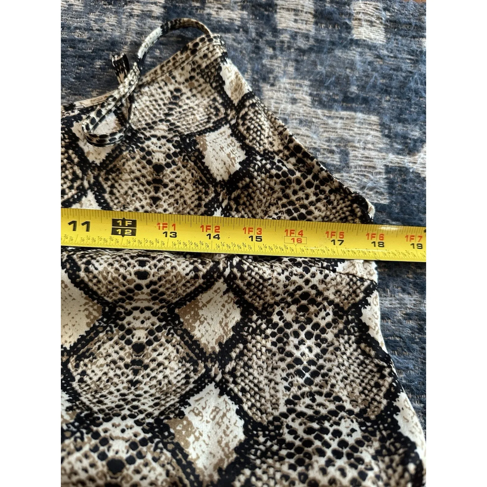 See You Monday Snakeskin Print Midi Slip Dress Size Large Polyester Club Party - Image 6