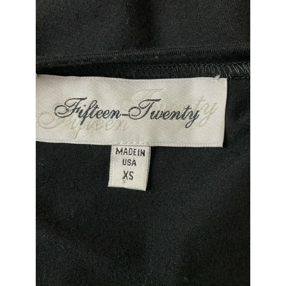 Fifteen Twenty Black White Printed Dolman Sleeve Blouse Size XS Sequin Panel - Image 6