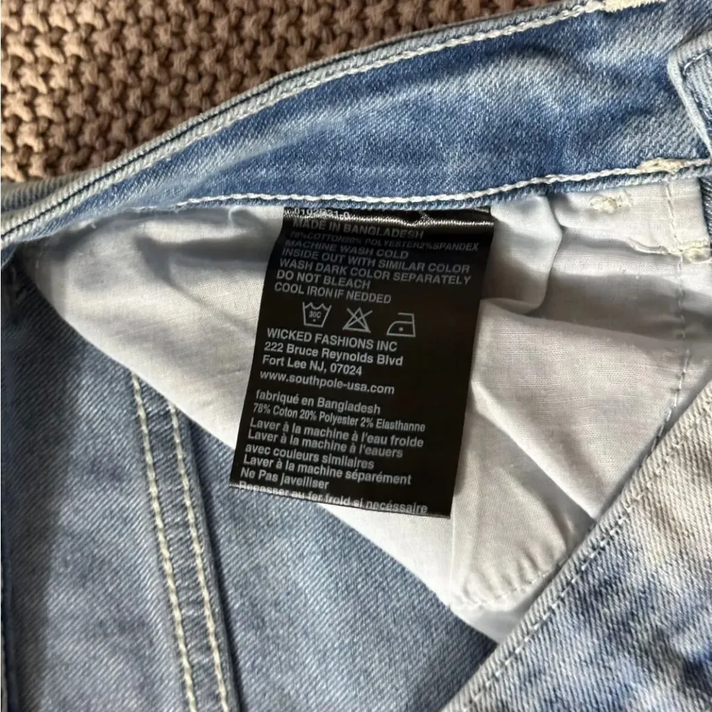 SOUTHPOLE Women’s Acid Wash Blue Denim Straight Jeans Size‎ 18 - Image 6