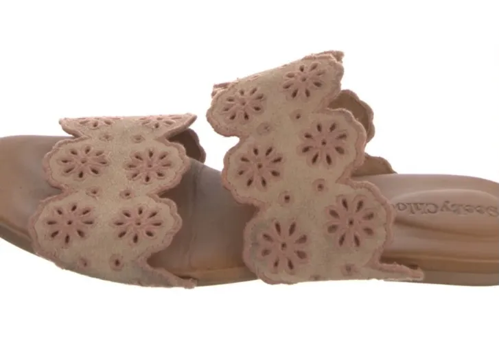 See By Chloe Valentina Eyelet Floral Beige Sandals flat slip on size 39 - Image 2