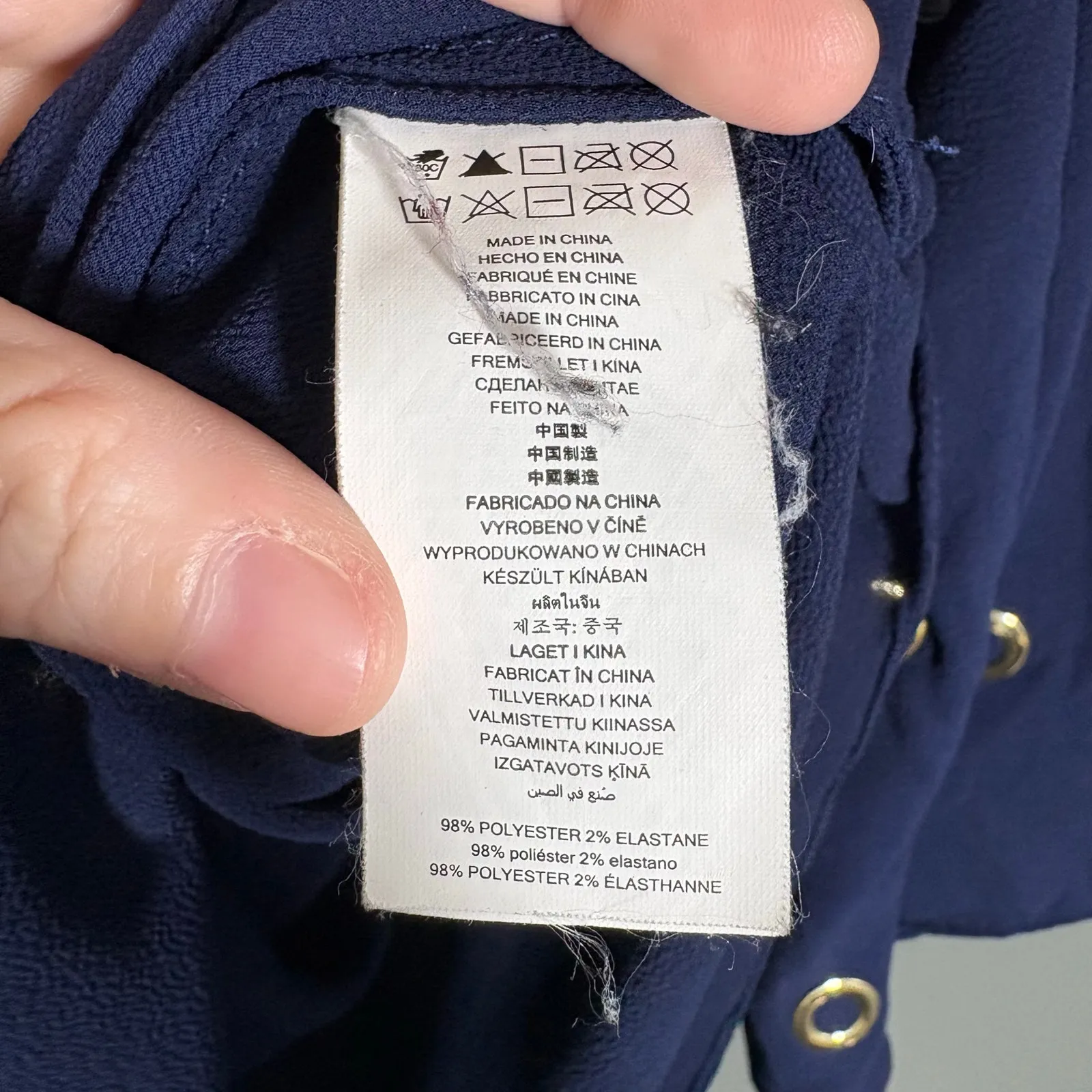 Michael Michael Kors Women's Blue Grommet Studded Boho Peasant Blouse - Image 5