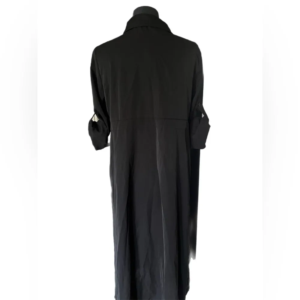 SHEIN Women's Solid Color
Long Sleeve Casual Loose Long DressShirt
Black DressXS - Image 2