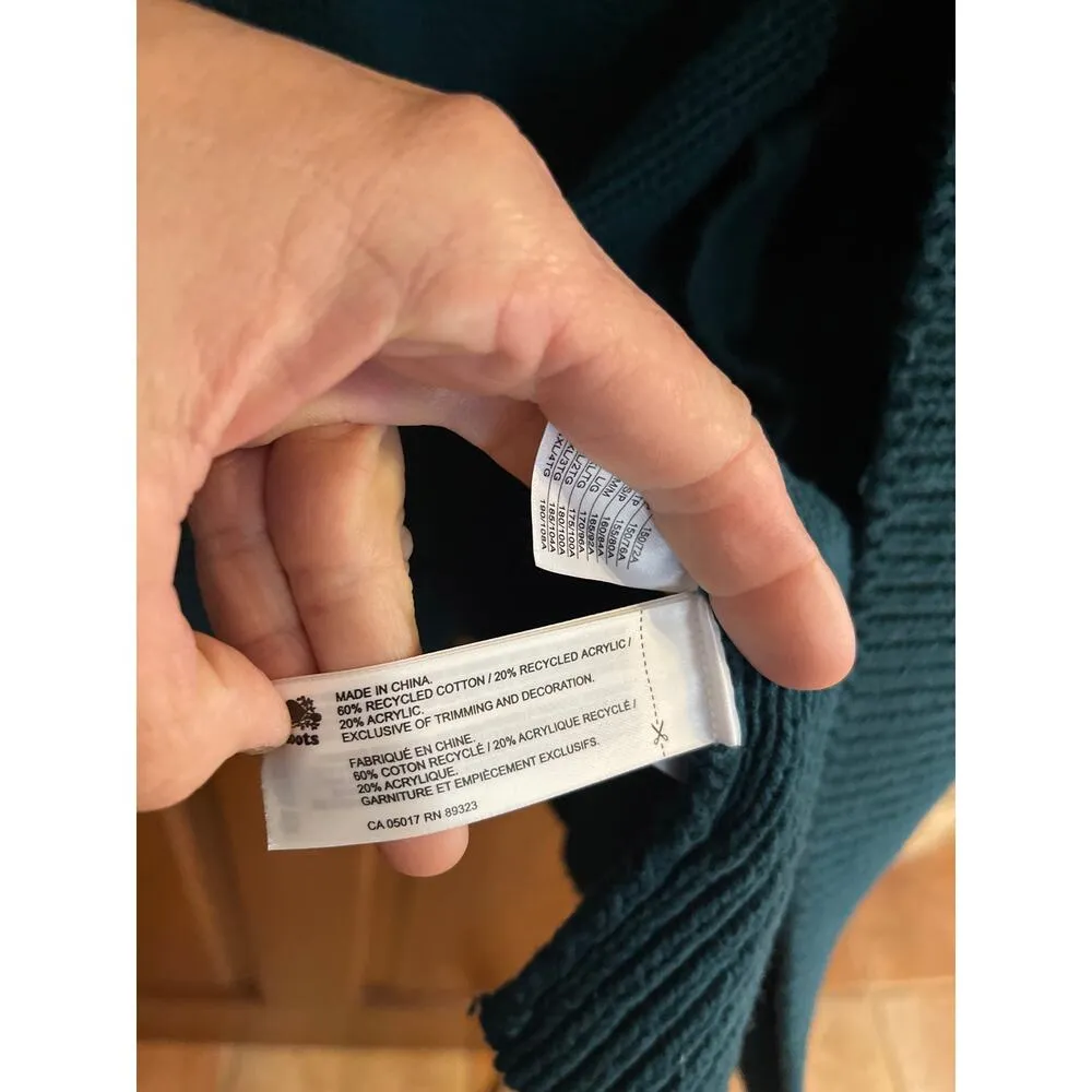 ROOTS CHENILLE CABLE KNIT CARDIGAN SIZE XL - Image 3