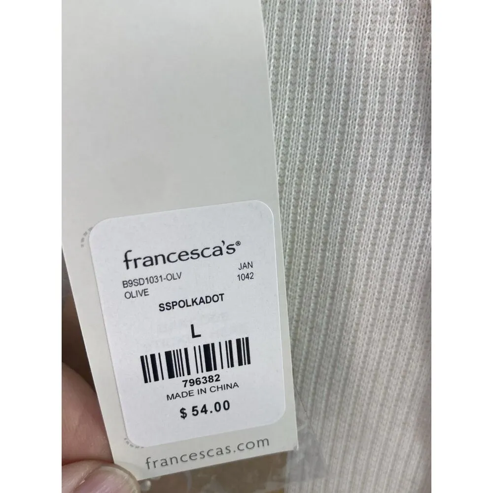 New Blu Pepper Wrap Dress Womens Size L Green Polka Dot Cottagecore Ruffle Girly - Image 9