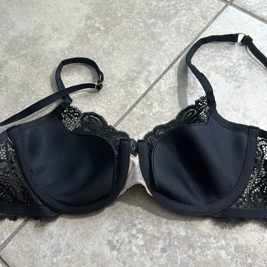 Victoria’s Secret Very Sexy‎ Black Lace Beaded Metallic Bra - Image 8