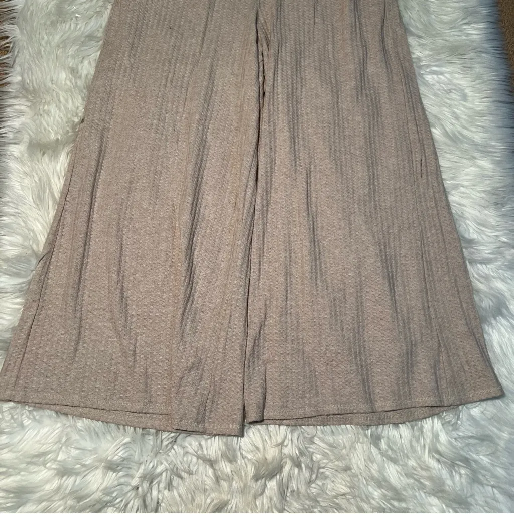 Torrid Super Soft Plush Waffle Wide-Leg Lounge Pant Heather Oatmeal 1 - Image 5