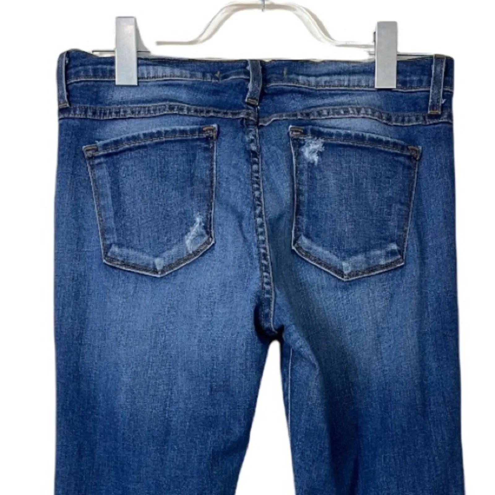 Flying Monkey Women's Jeans Distressed Raw Hem Skinny Ankle Medium Blue Size 30 - Image 4