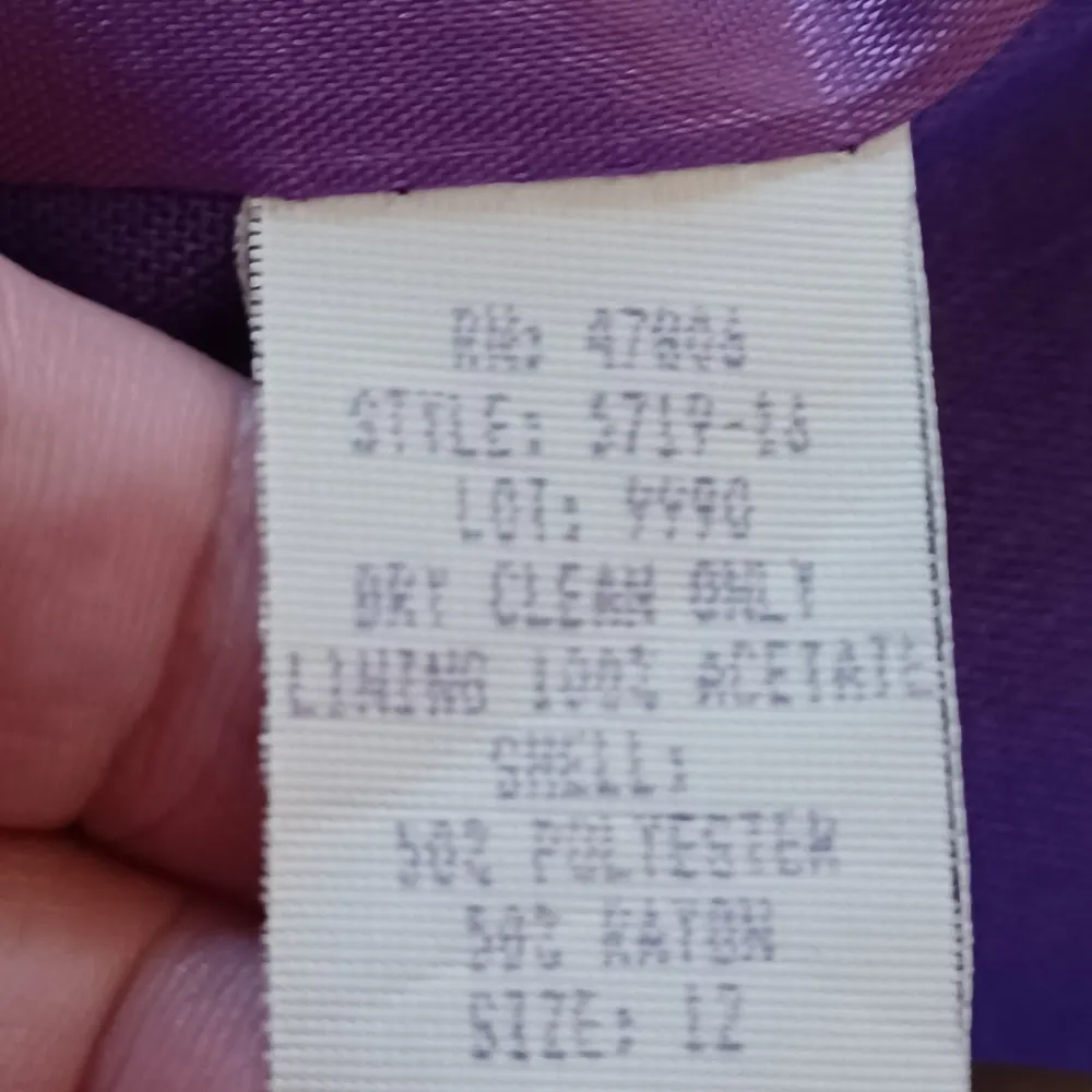 Lynn Greene for Richard Neal Women's Blazer Size 12 Purple Lined. - Image 7