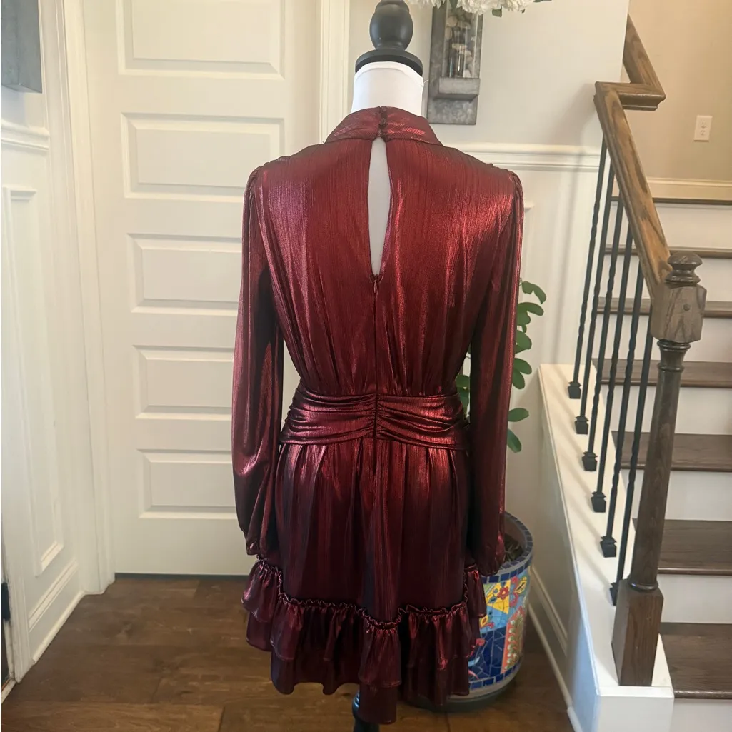 Sugarlips NWOT Admired Liquid Satin Shirred Ruffle Dress - Image 3