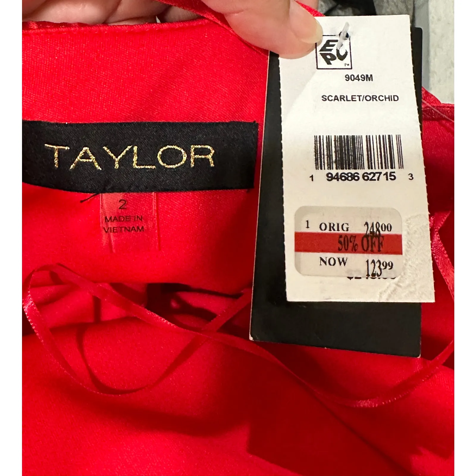 Taylor Red Pintuck Bodice Accordion Pleated Gown Dress Size 2 NWT Organza - Image 13