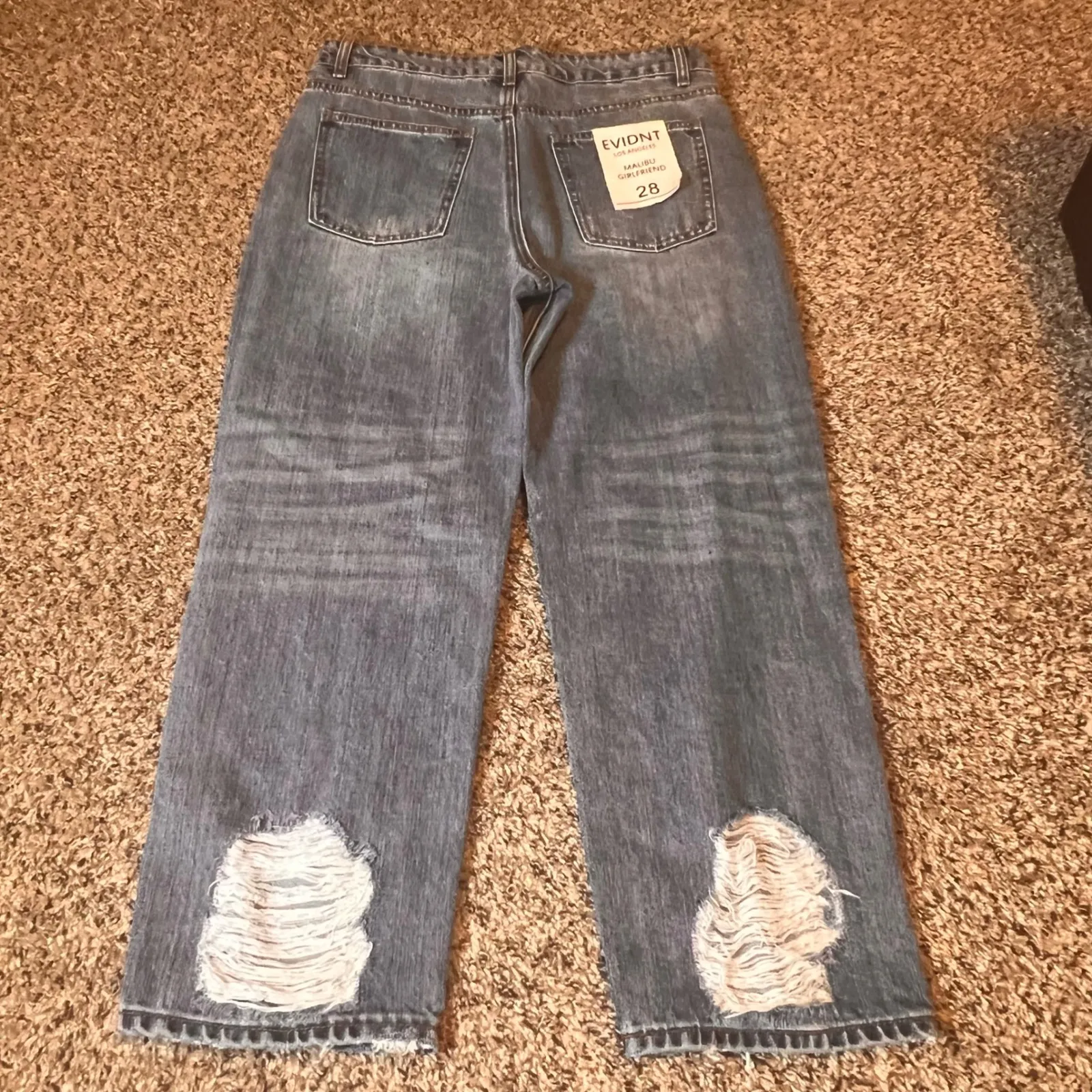 EVIDNT LA Distressed Jeans High Rise Straight Leg Denim Size 28 - Image 7