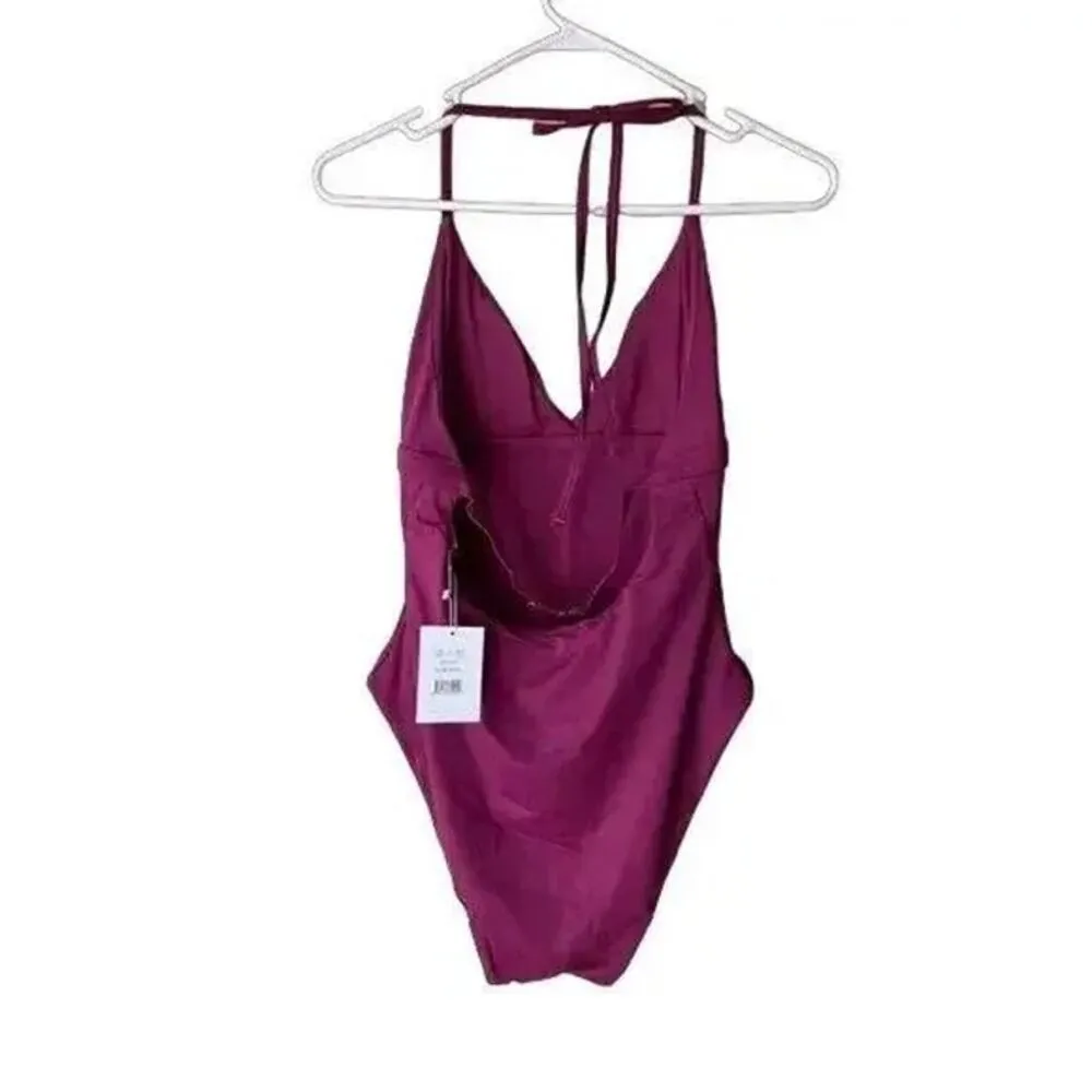 NWT Andie The Lagos One Piece Swimsuit Adjustable Straps Removable Cups L Plum - Image 13