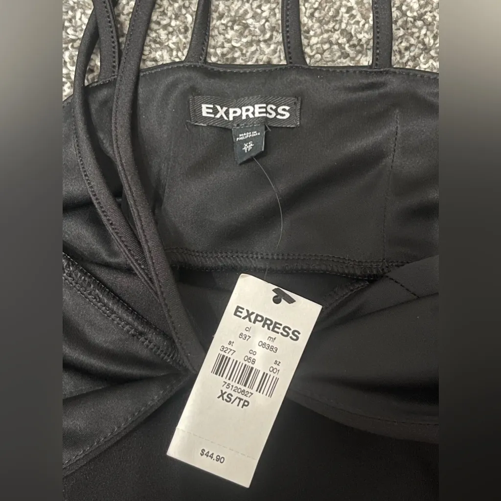 NWT Express Black V neck Strappy Spaghetti Strap Top XS - Image 2