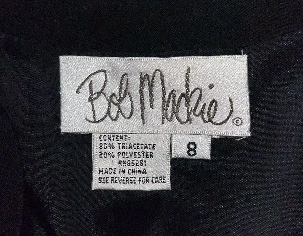 Bob Mackie Size 8 Elegant Classic Black - Rhinestone True Wrap Gown Dress - Image 5