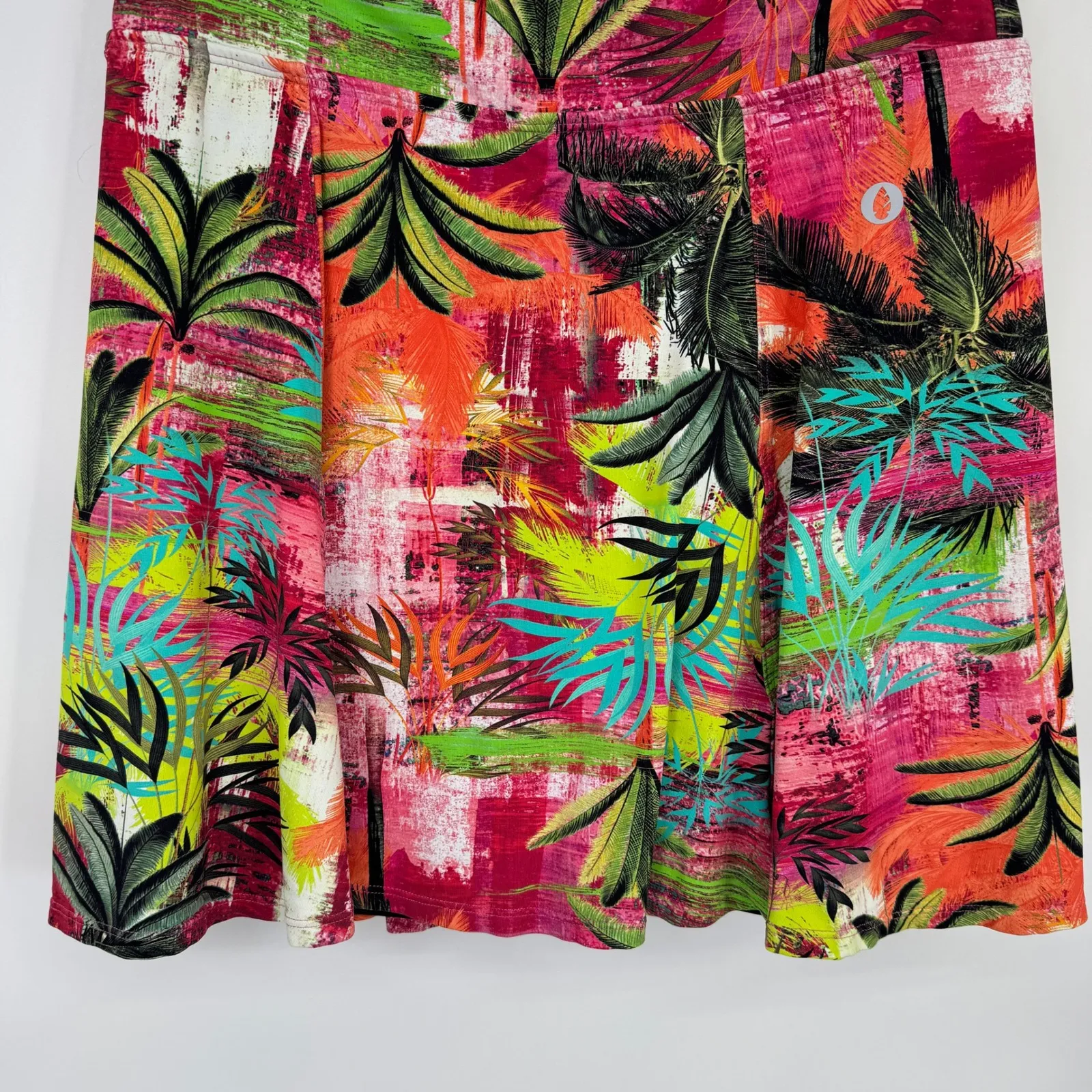 DONA JO Tropical Palm Tree Print Athletic Skort Womens 2 Large Golf Tennis Pink - Image 5