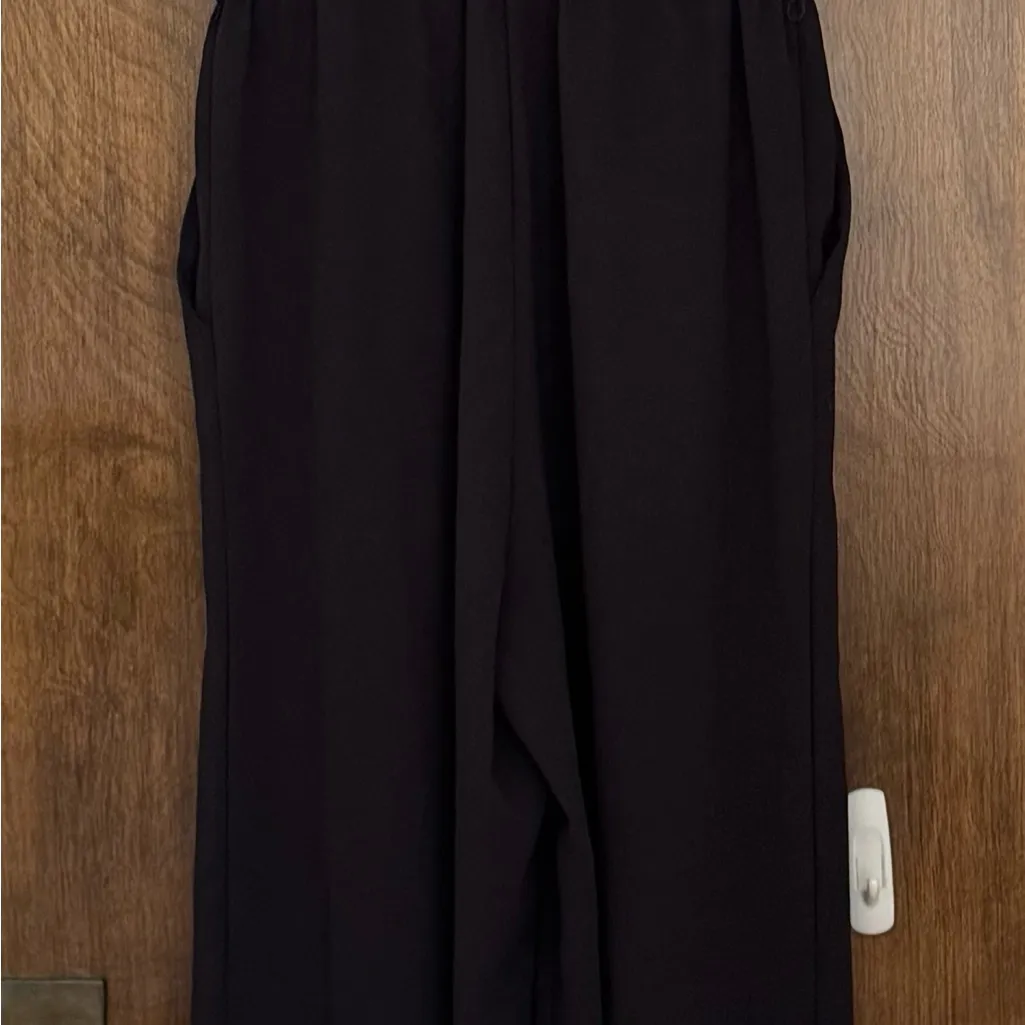 H&M Conscious Black wide leg spaghetti straps jumpsuit with pockets, size 4 - Image 14