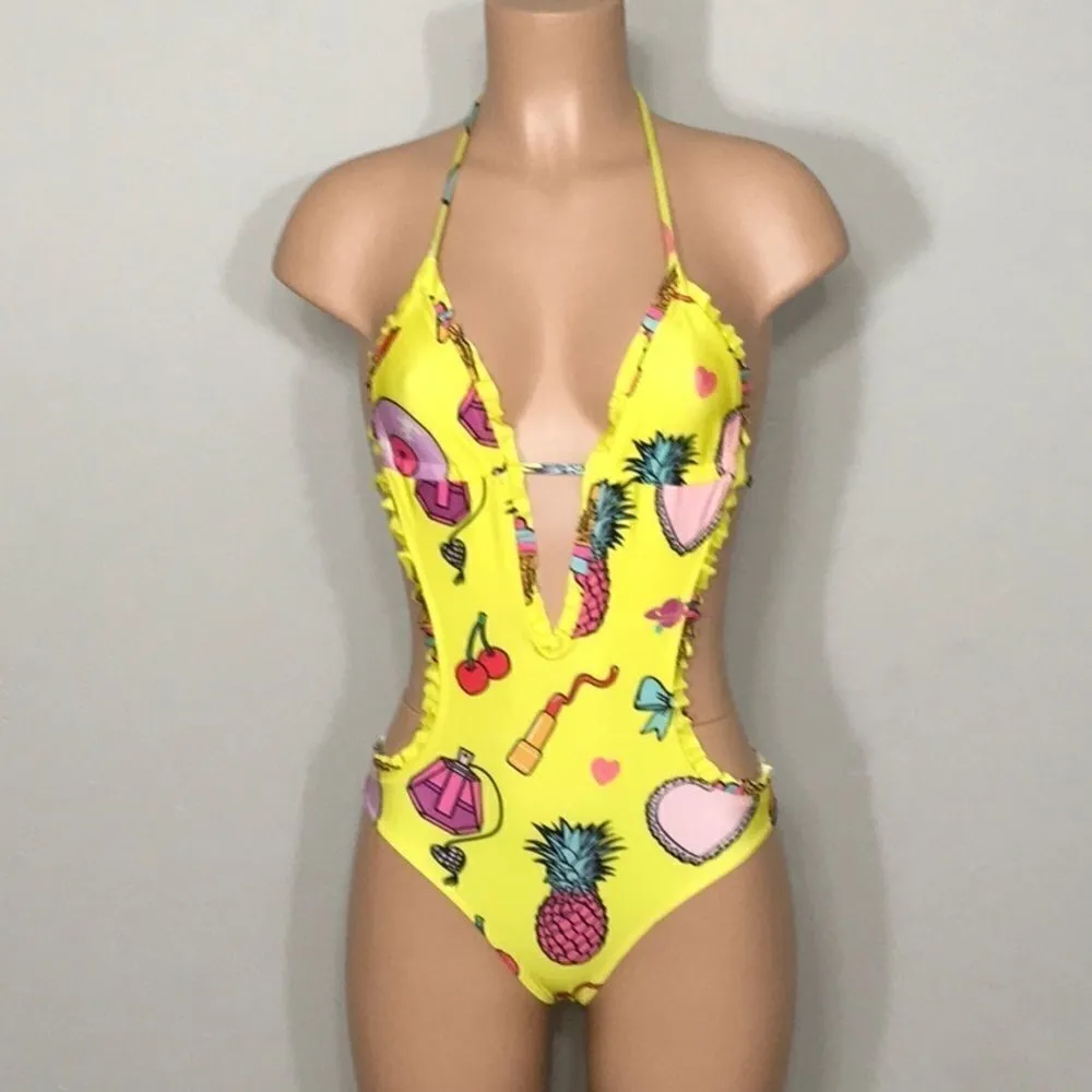 🌺Host Pick🌺 WILDFOX emoji monokini. NWT - Image 3