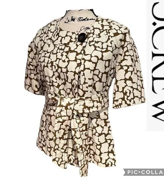 NWT J. Crew Collection Giraffe Safari Jacket brown & cream size 8 - Image 2
