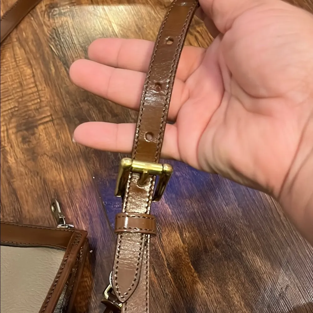 Dooney & Bourke Tan and Brown Leather Crossbody Bag - Image 9