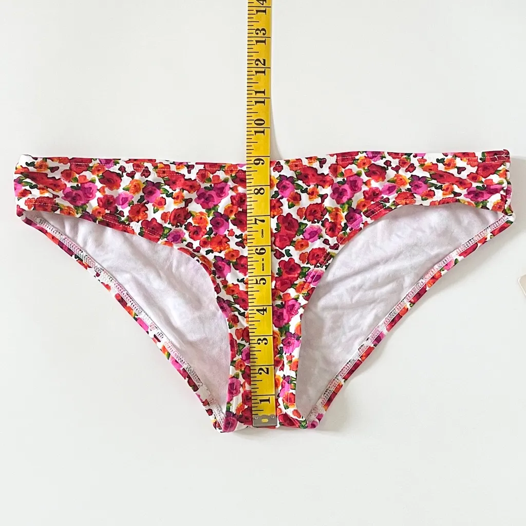 Swim Systems Tri Cinch Hipster Bikini Bottom NWT XL Roses Floral Pink Red Yellow - Image 6