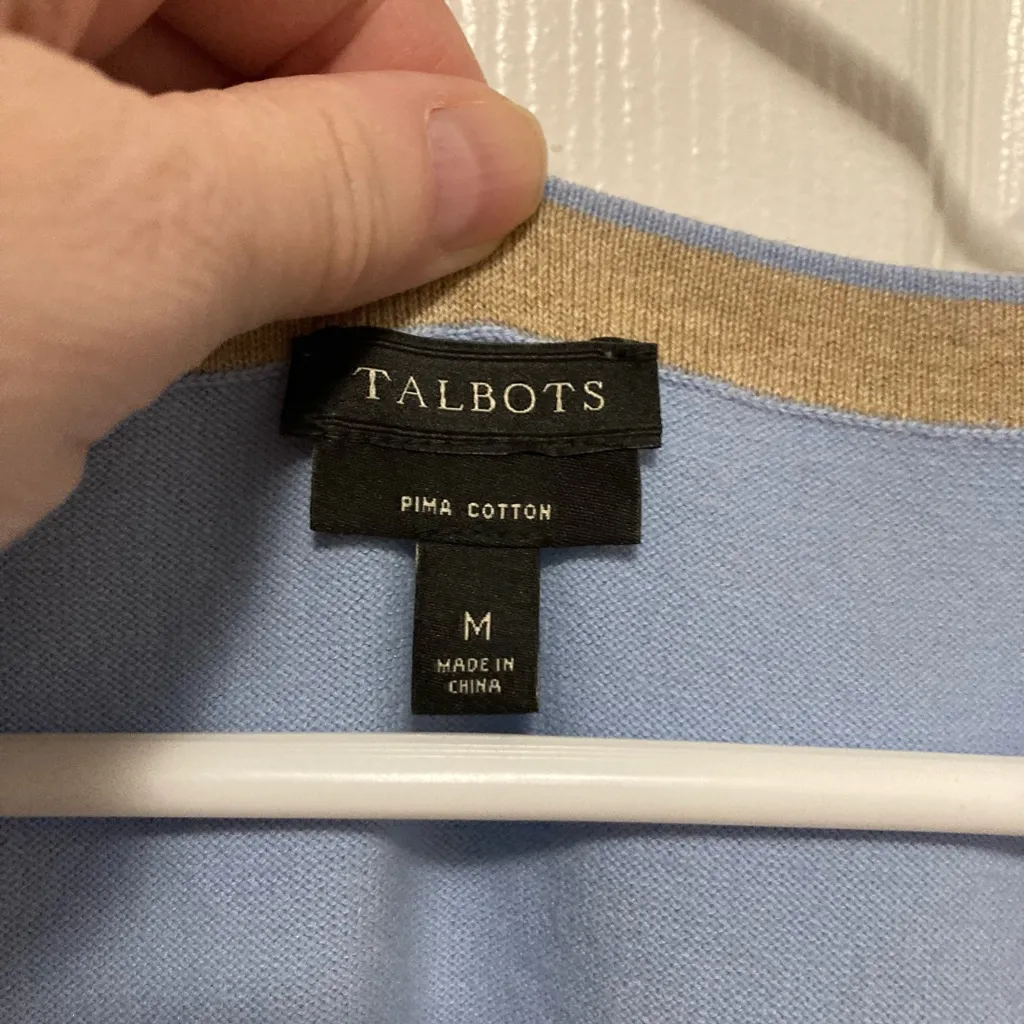 Talbots Blue Pima Cotton Blend Sleeveless Blouse Top - Image 2
