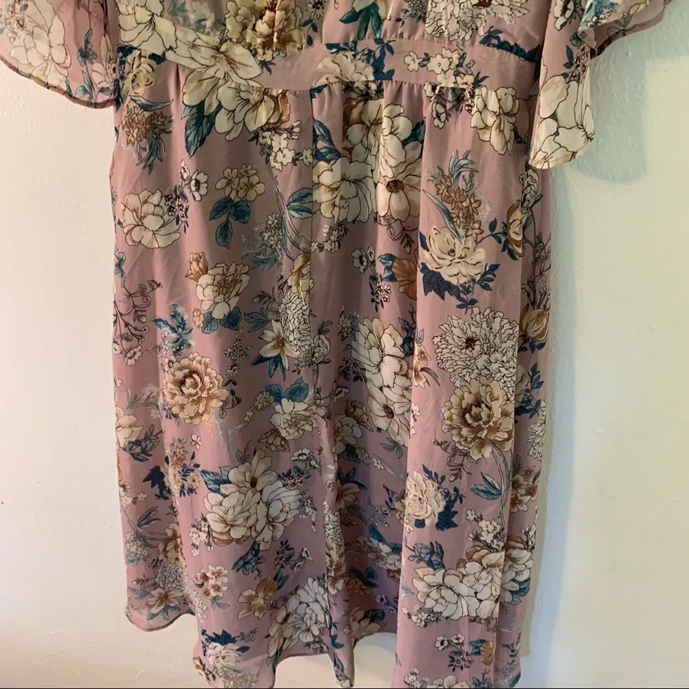 Chelsea28  High Low Wrap Dress Mauve Pink Floral - Image 13