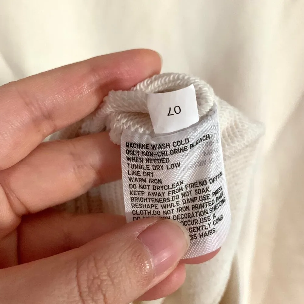 Mofusand x Uniqlo Collab Teddy Meow Printed Embroidered Sweatshirt Off White XXL Tan - Image 8