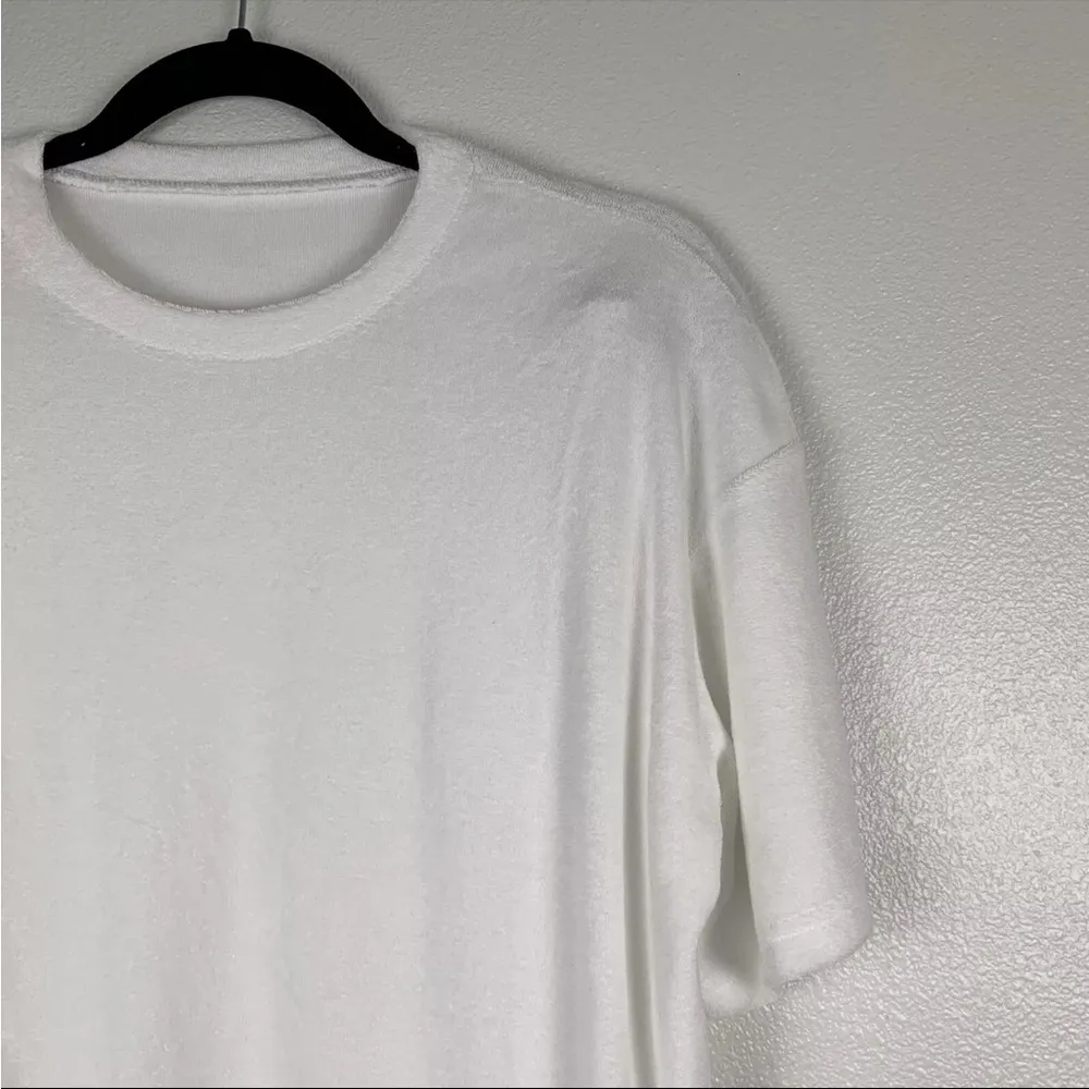 ASOS 4th & Reckless Cloud Oversized Toweling Oversized Tee‎ White Sz XXS - Image 5