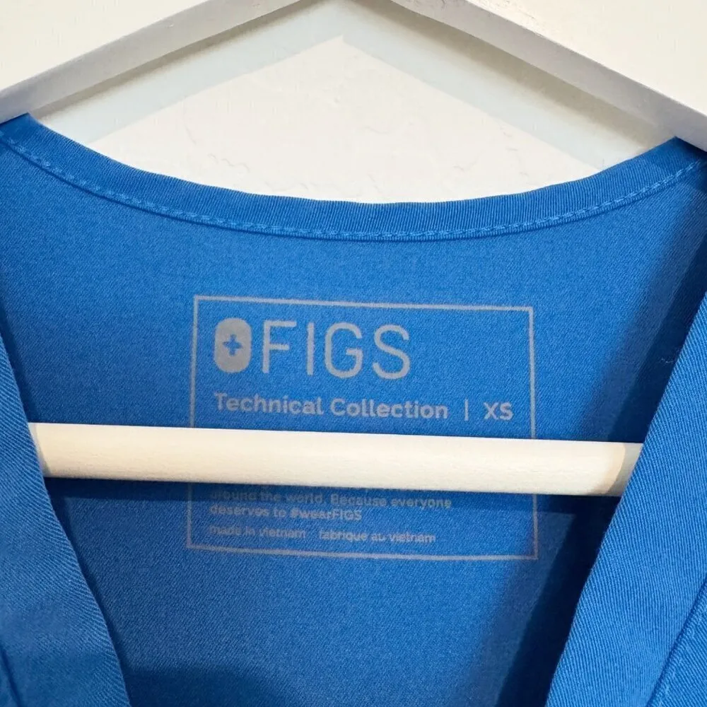 Figs Catarina One Pocket V-Neck‎ Classic Fit Medical Scrub Top in Blue Size XS - Image 5