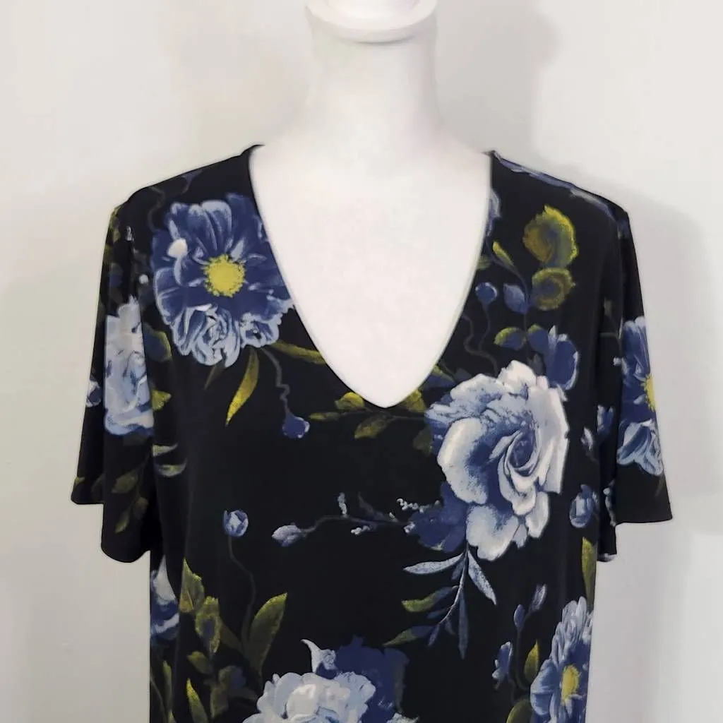 Christian Siriano Black Floral Dress Size Large Shift Dress Wedding Guest Dress - Image 3