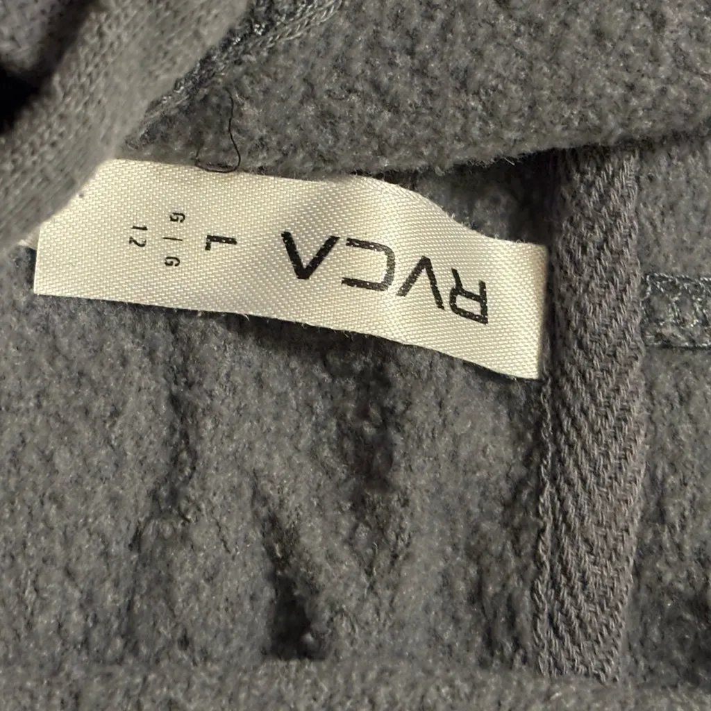 RVCA Charcoal Sphered Pullover Hoodie with Yellow Logo Size L - Image 10