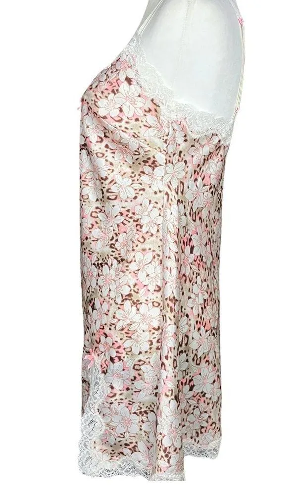Victoria’s Secret Leopard Floral Chemise Slip Mini Dress. Medium. Fairy, Retro - Image 5