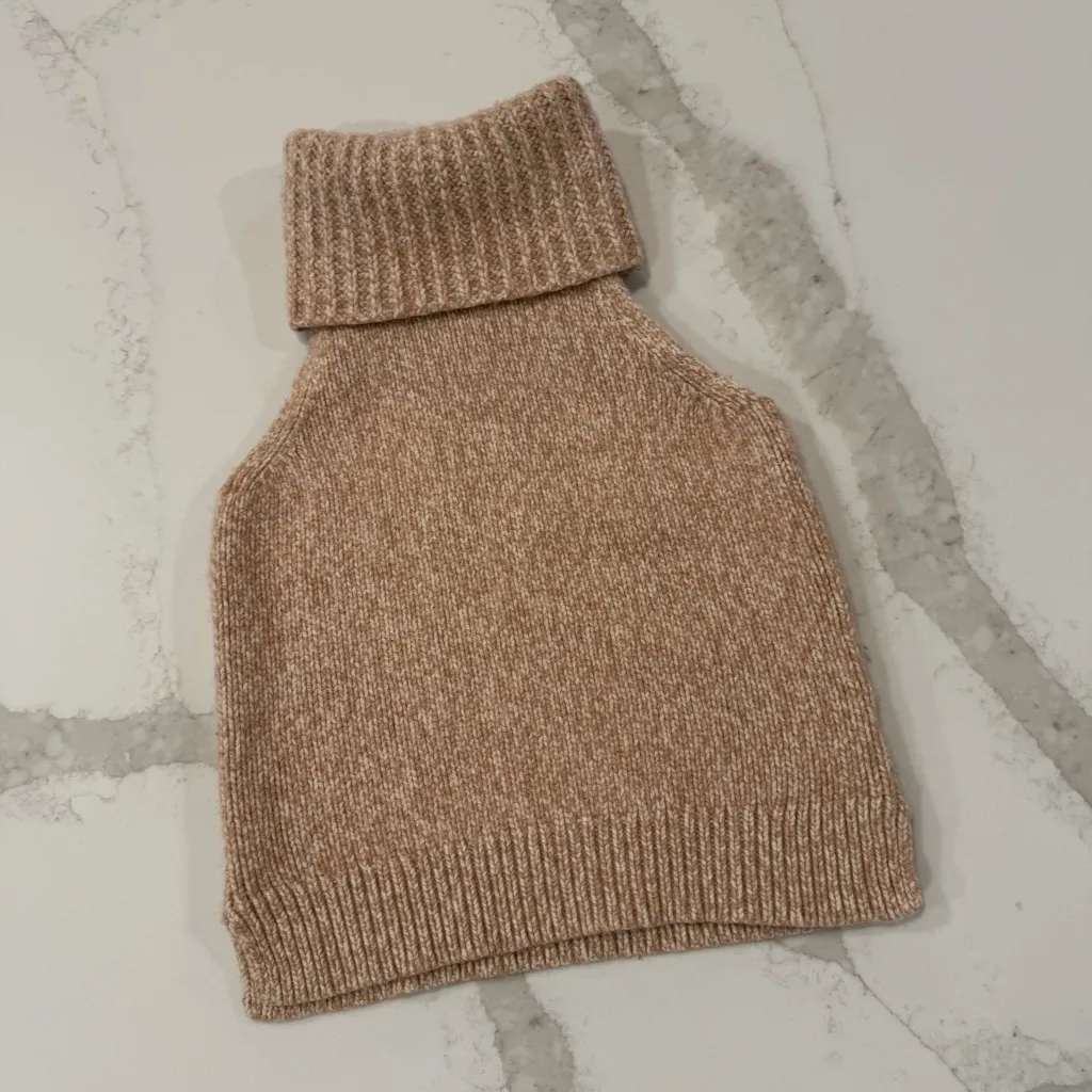 Madewell Hallowell Sleeveless Merino Wool Blend Turtleneck Sweater Womens XS Tan - Image 3