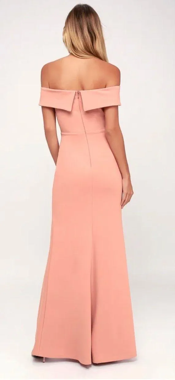 New Mauve Pink Off-the-Shoulder Maxi Dress - Image 2