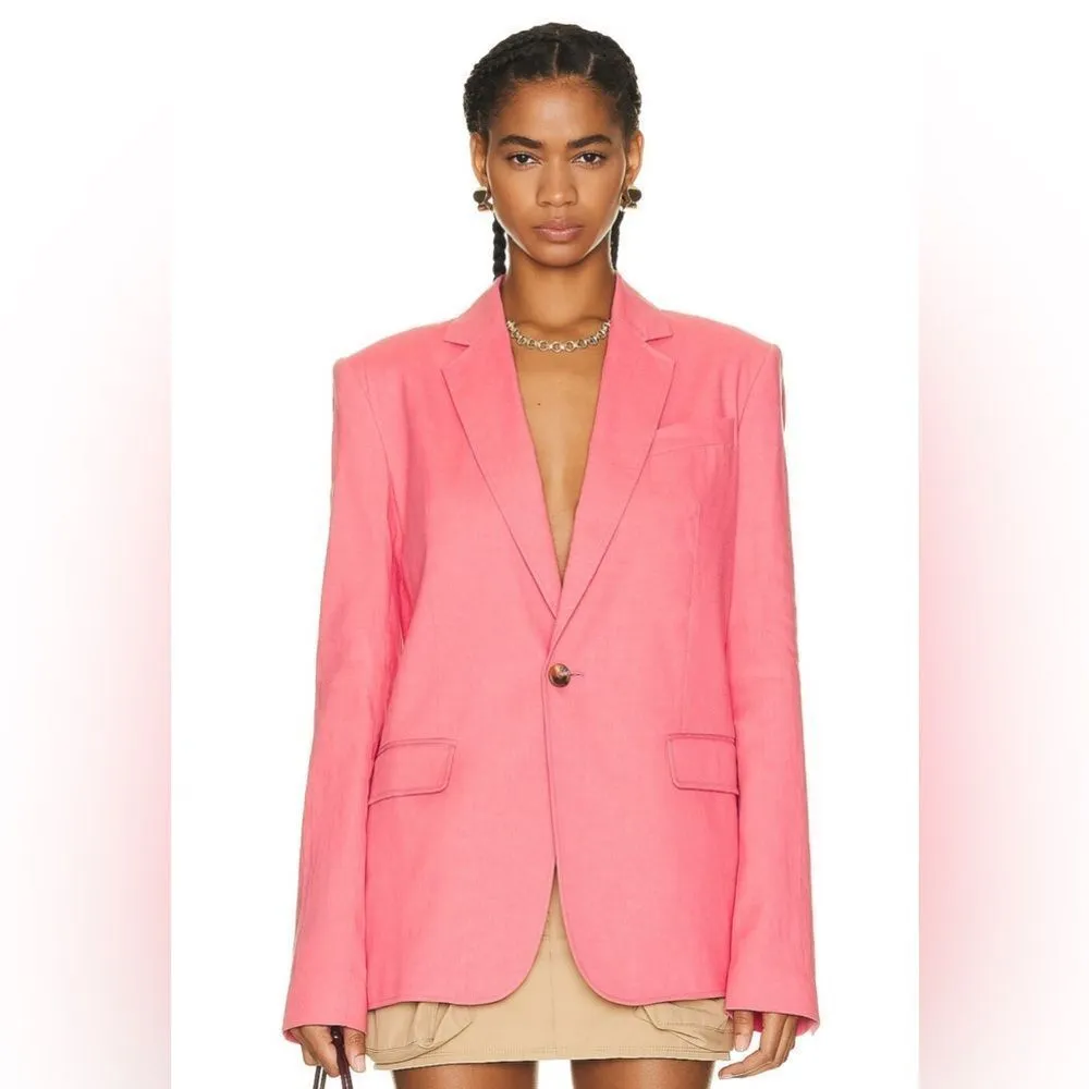 A.L.C Donovan Linen Blend One Button Blazer‎ Size 6 - Image 2