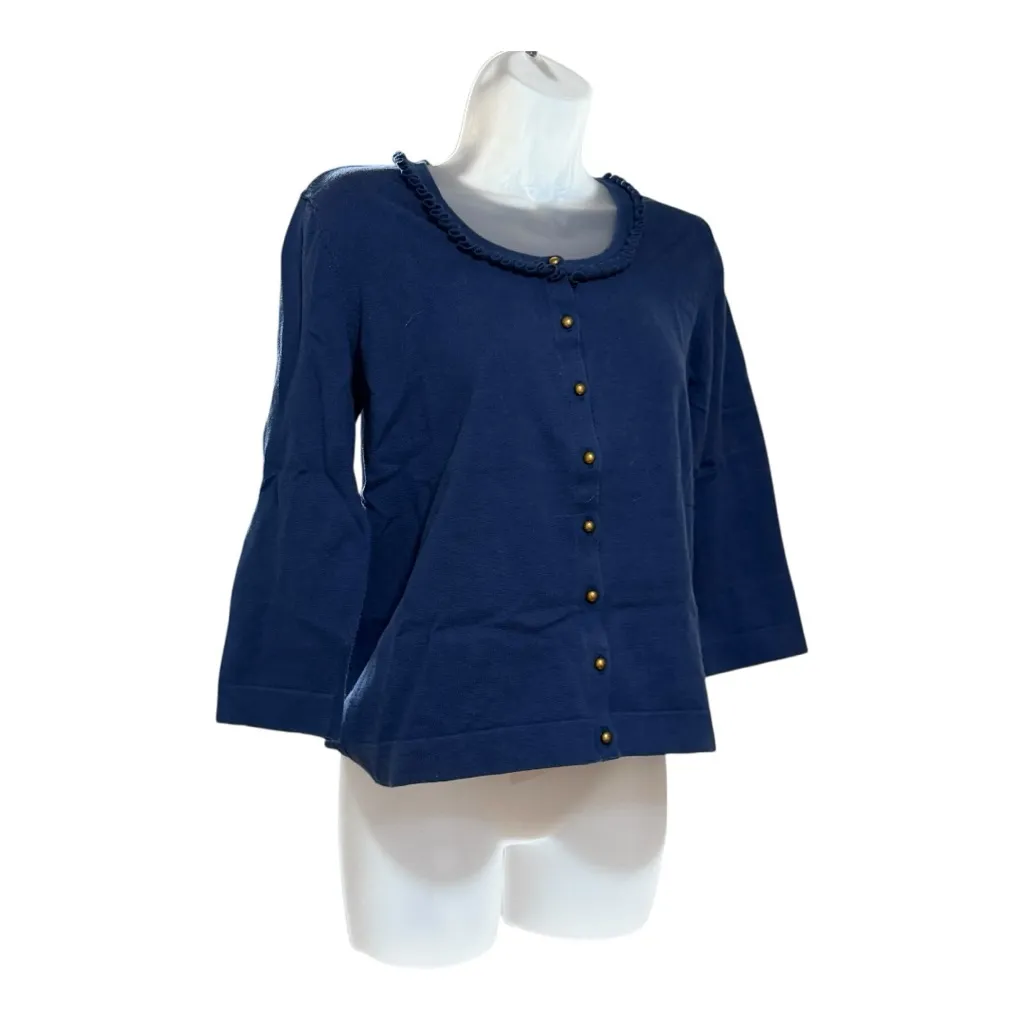 Lands' End Navy Cardigan with Button Detail - Image 3