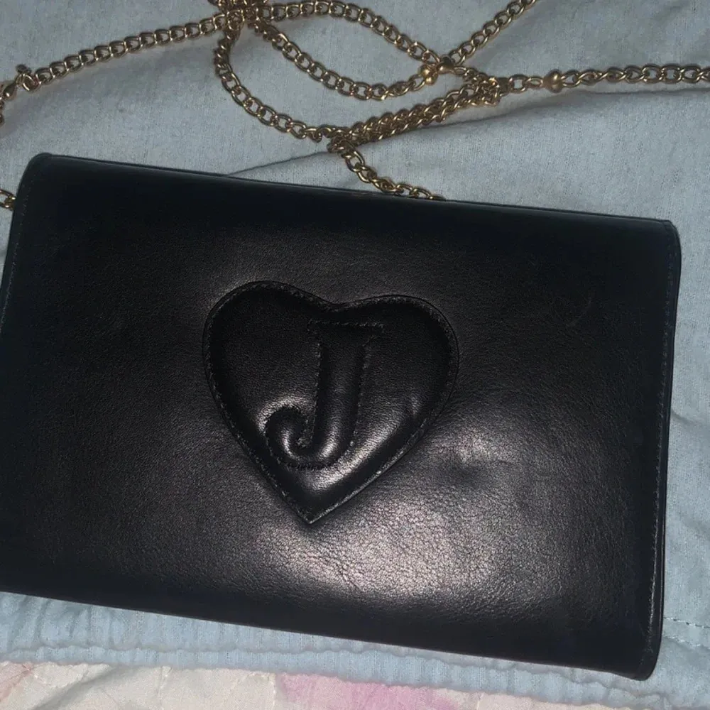 Rare Y2K black leather studded wallet crossbody purse juicy couture spring boho - Image 2