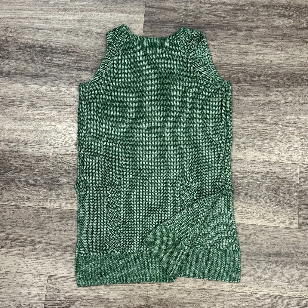 Green Sleeveless Knit Sweater Vest Small - Image 3