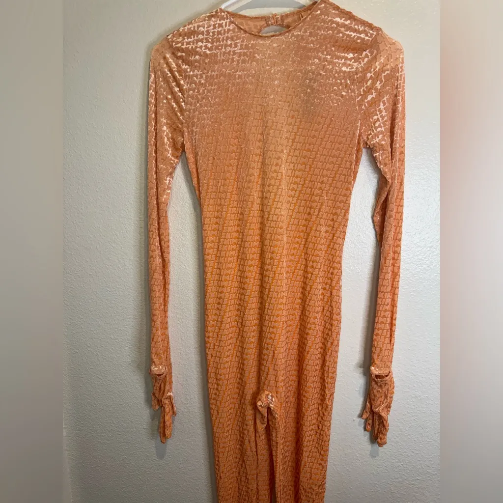 SKIMS by Kim Kardashian Logo Velvet Full Bodysuit Onesie With Gloves‎ NWT Size M - Image 6