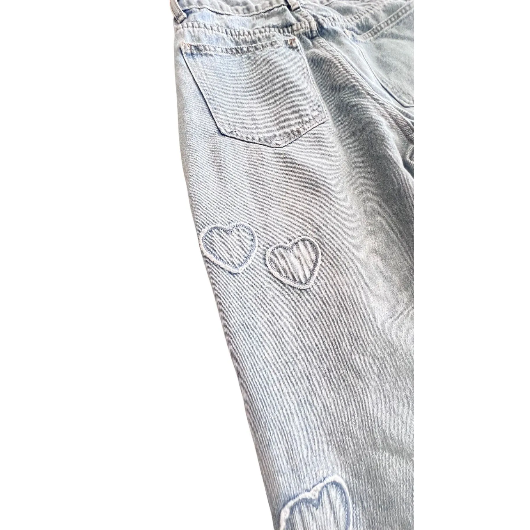 SHEIN ICON Heart embroidered jeans size M - Image 7