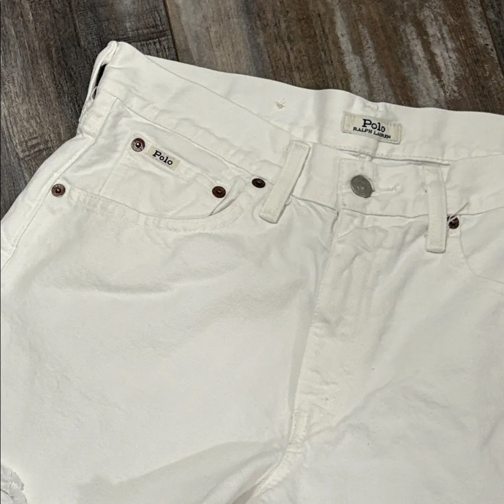 Ralph Lauren Denim White Shorts Polo The Crosby Relaxed Size 28 - Image 2