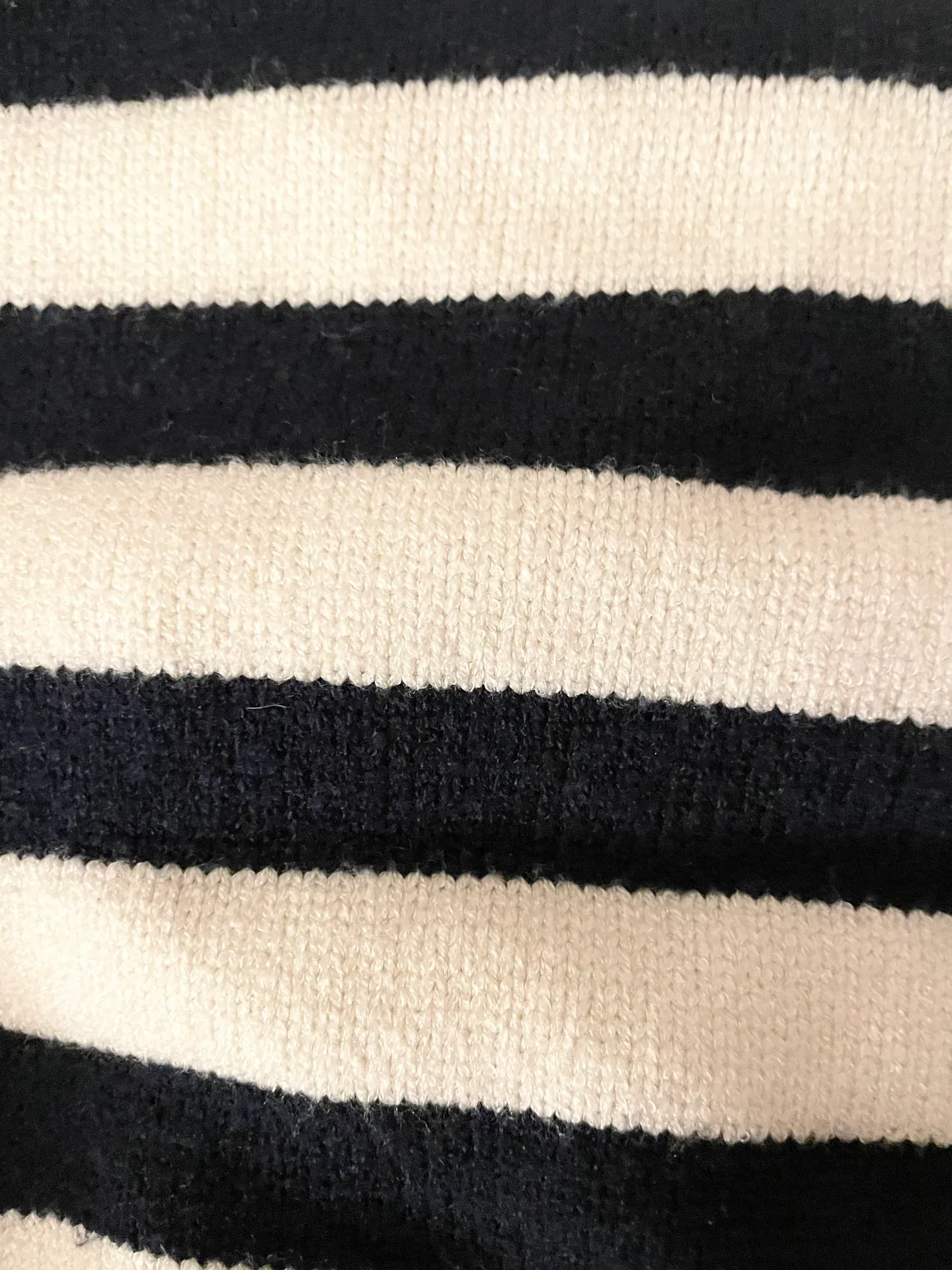 Navy and Off White Striped Sweater Size M - Image 3
