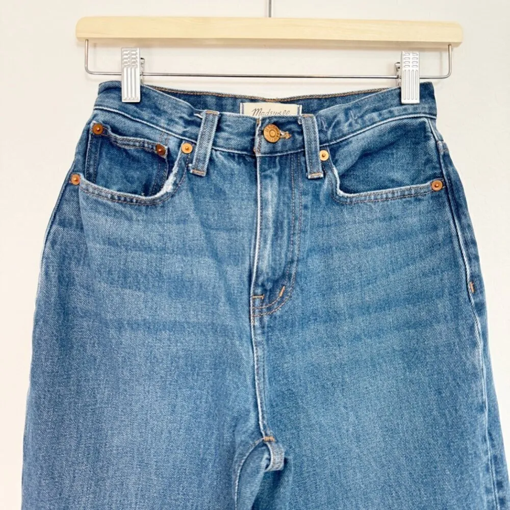 Madewell Baggy Slouchy Rigid Straight Dark Worn Indigo Blue Jeans Casual Size 23 - Image 3