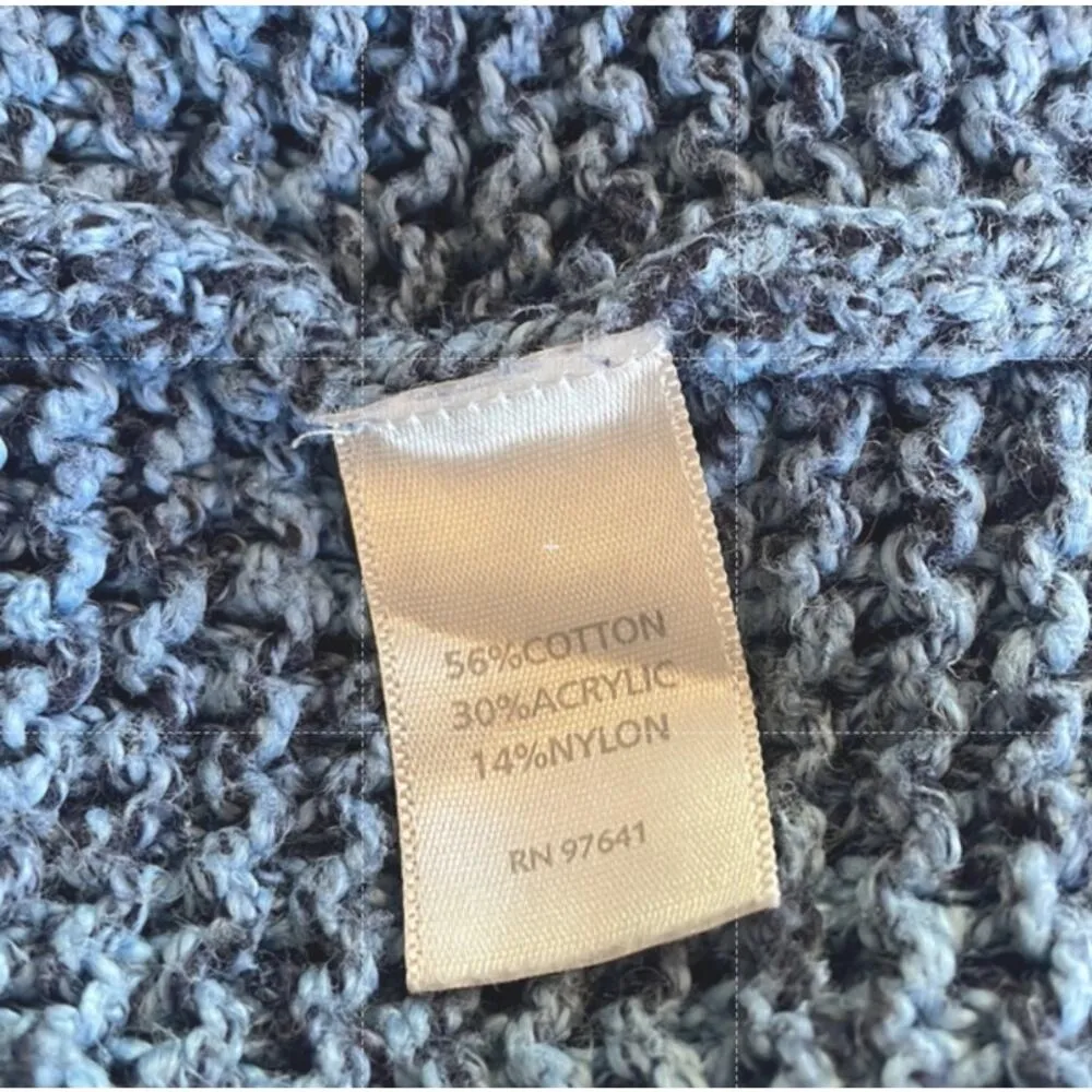 J. Jill Pure Jill Blue Open Knit Sweater Beachy Ocean Coastal Seaside Nautical - Image 5